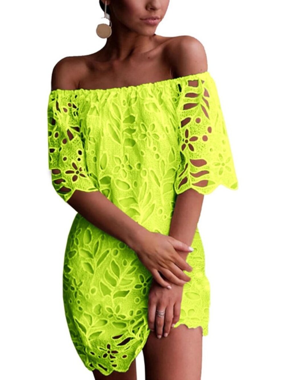 Boho Off the Shoulder Lace Mini Dress for Women - Perfect Summer Fashion!
